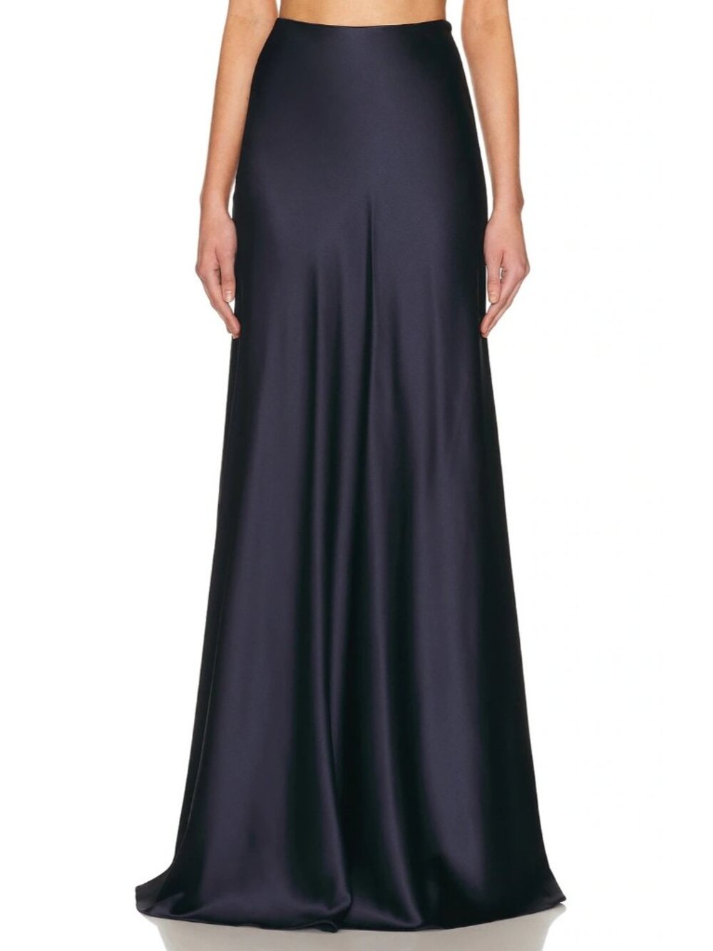 NWT Ralph Lauren Collection Masina in Navy Satin Charmeuse Long Maxi Skirt 8